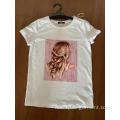 Heat Transfer Printing Round Neck Cotton T-Shirt